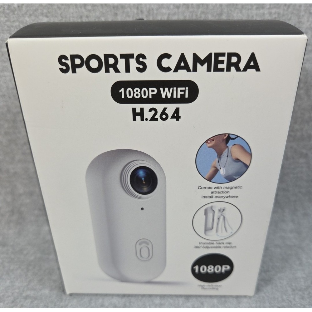 Sports Camera 1080P WiFi Black Portable Back Clip High Definition Recording NEW
